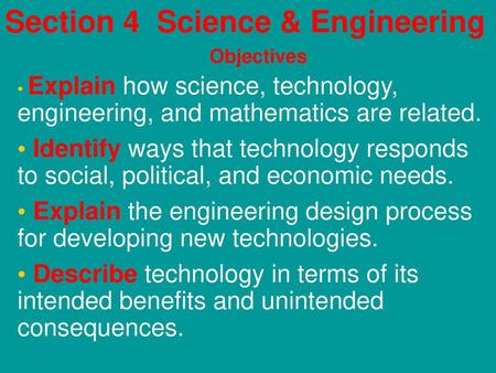 Section 4 Science & Engineering
