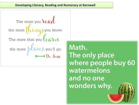Developing Literacy, Reading and Numeracy at Barnwell