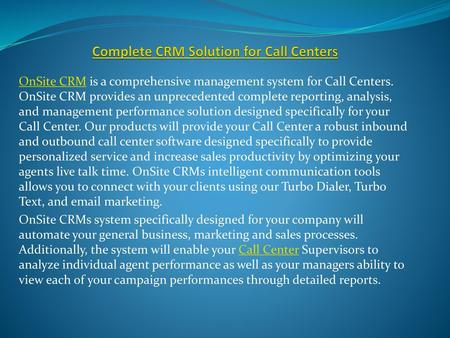 Complete CRM Solution for Call Centers