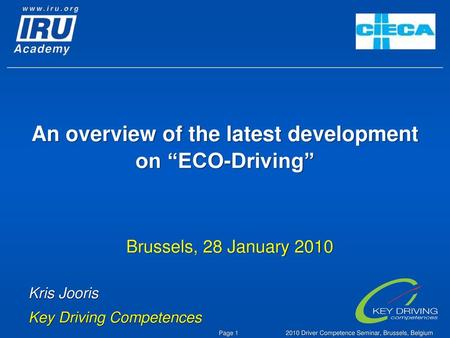 An overview of the latest development on “ECO-Driving”