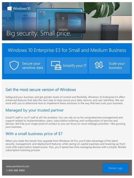 Windows 10 Enterprise E3 for Small and Medium Business