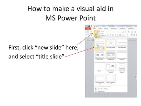 How to make a visual aid in MS Power Point