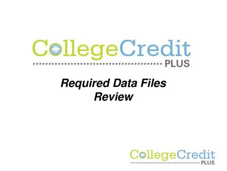 Required Data Files Review