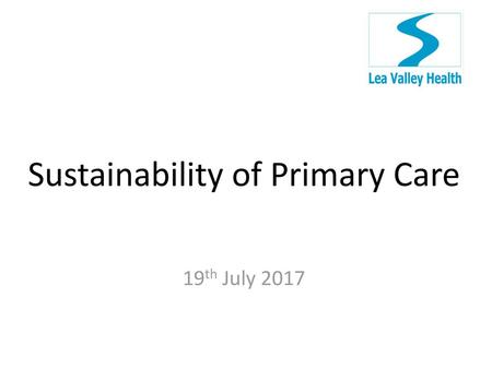 Sustainability of Primary Care