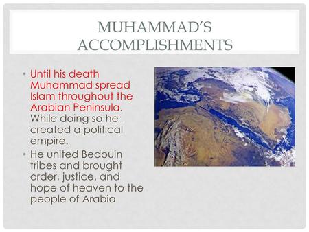 Muhammad’s Accomplishments