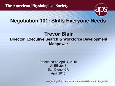 Negotiation 101: Skills Everyone Needs Trevor Blair