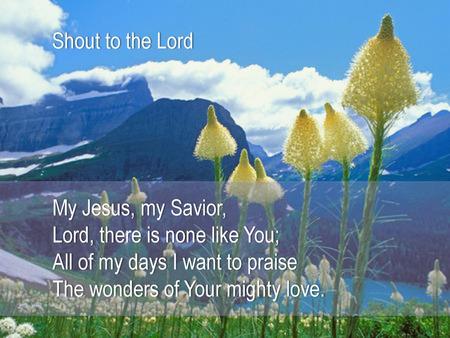 Shout to the Lord My Jesus, my Savior, Lord, there is none like You;