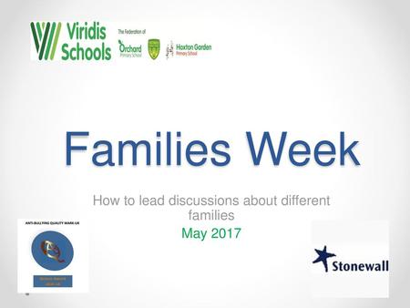 How to lead discussions about different families May 2017