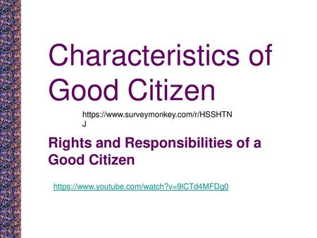 Characteristics of Good Citizen