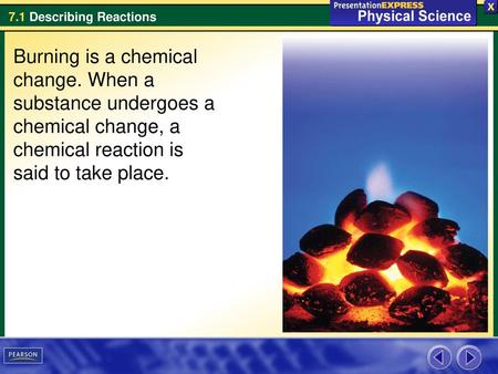 Burning is a chemical change