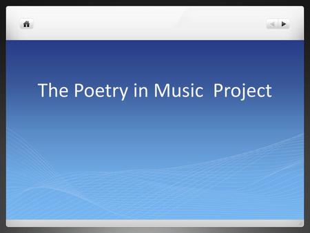 The Poetry in Music Project
