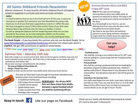 All Saints Stibbard Friends Newsletter