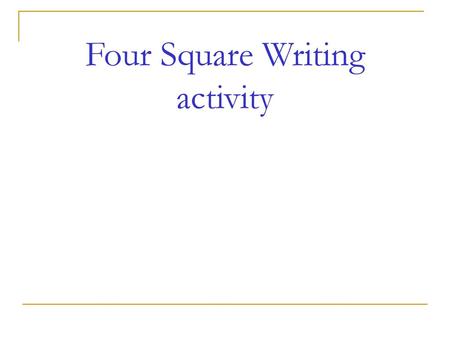 Four Square Writing activity