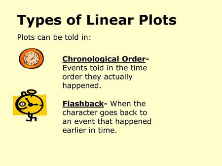 Types of Linear Plots Plots can be told in: