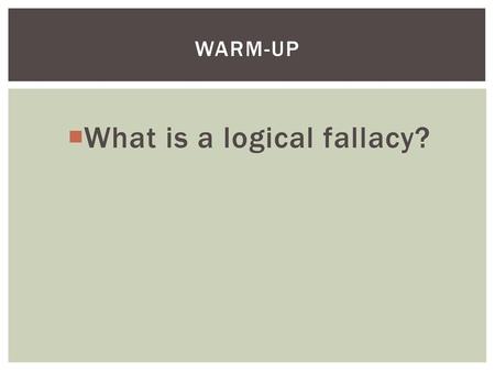 What is a logical fallacy?