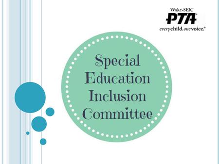 Brief History Special Education Inclusion Committee (SEIC)
