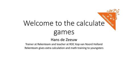 Welcome to the calculate games