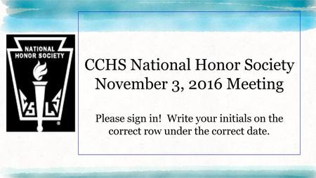 CCHS National Honor Society