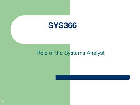 Role of the Systems Analyst