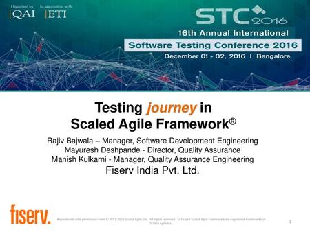 Testing journey in Scaled Agile Framework®