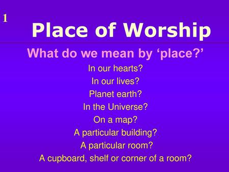 What do we mean by ‘place?’