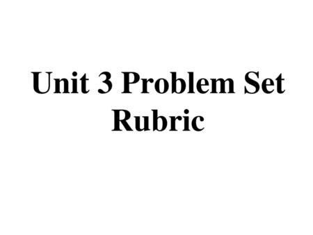 Unit 3 Problem Set Rubric