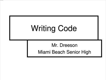 Mr. Dreeson Miami Beach Senior High
