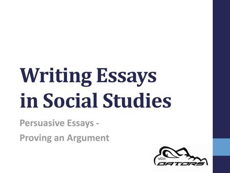 Writing Essays in Social Studies
