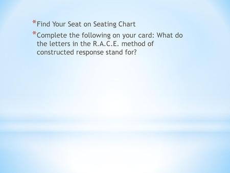 Find Your Seat on Seating Chart