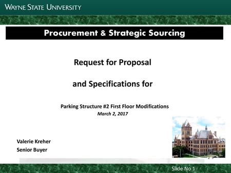 Joint Parking Task Force Update Procurement & Strategic Sourcing
