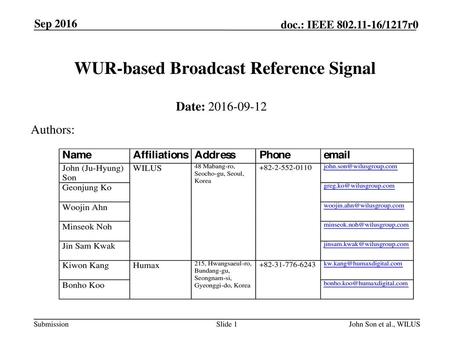 WUR-based Broadcast Reference Signal