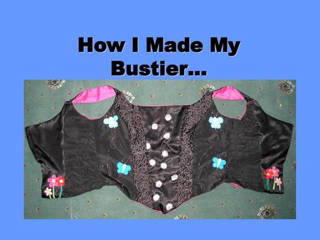 How I Made My Bustier….