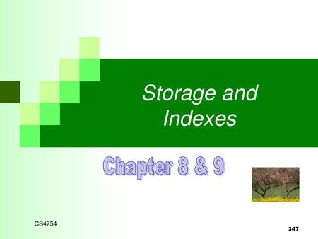 Storage and Indexes Chapter 8 & 9