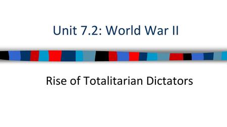 Rise of Totalitarian Dictators