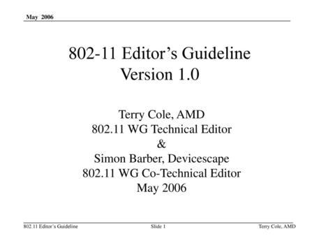 Editor’s Guideline Version 1.0