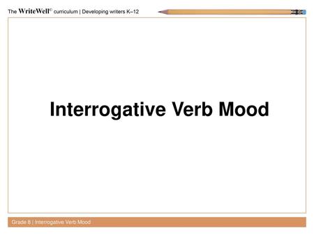 Interrogative Verb Mood