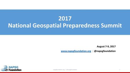 2017 National Geospatial Preparedness Summit