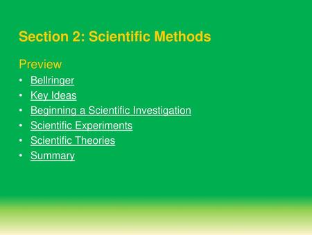 Section 2: Scientific Methods