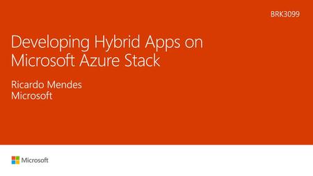 Developing Hybrid Apps on Microsoft Azure Stack