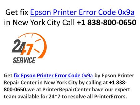 Get fix Epson Printer Error Code 0x9a in New York City Call Epson Printer Error Code 0x9a Get fix Epson Printer Error Code 0x9a by Epson.