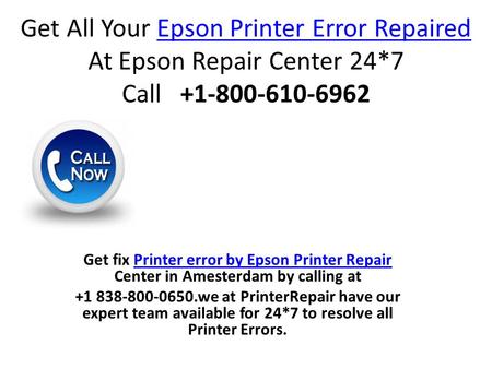 Get All Your Epson Printer Error Repaired At Epson Repair Center 24*7 Call Epson Printer Error Repaired Get fix Printer error by Epson Printer.