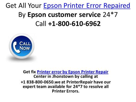 Get All Your Epson Printer Error Repaired By Epson customer service 24*7 Call Epson Printer Error Repaired Get fix Printer error by Epson.
