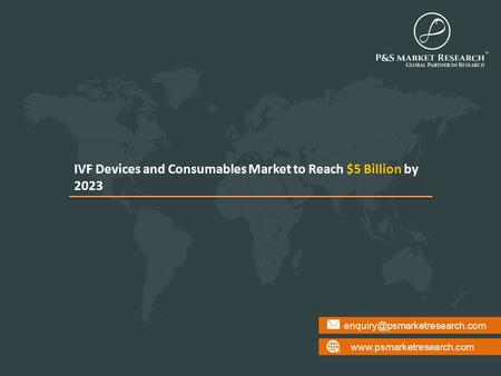 IVF Devices and Consumables Market to Reach $5 Billion by 2023.