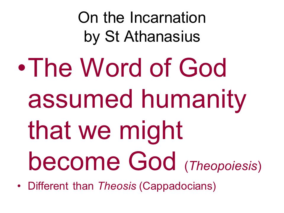 st athanasius on the incarnation summary