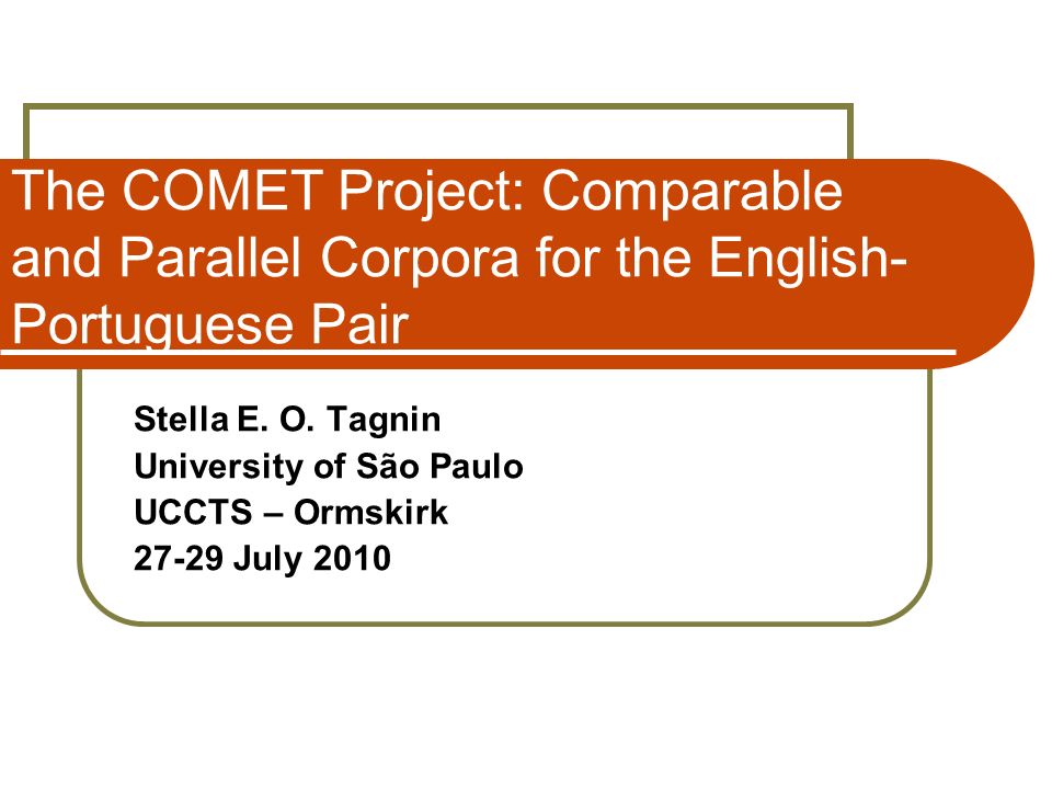 Brazilian Portuguese corpora for teaching and translation: the CoMET project
