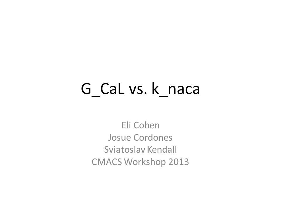 G_CaL vs. k_naca Eli Cohen Josue Cordones Sviatoslav Kendall CMACS Workshop  ppt download