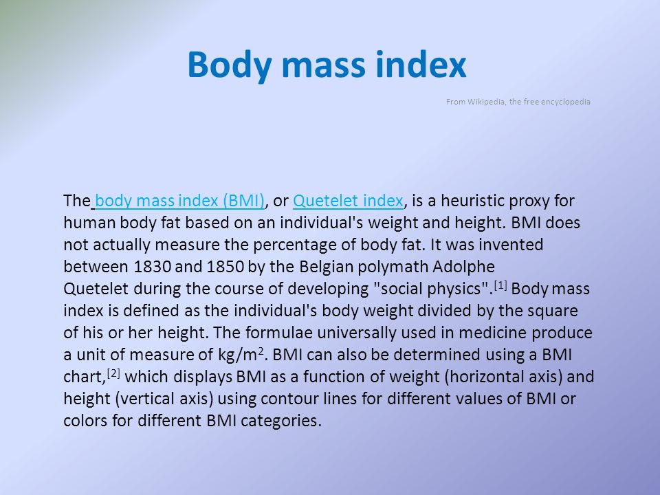 Body mass index - Wikipedia