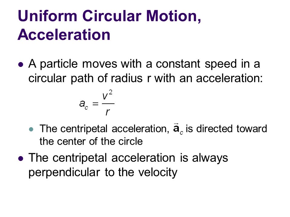 Directed centripetal always acceleration is NEET Physics