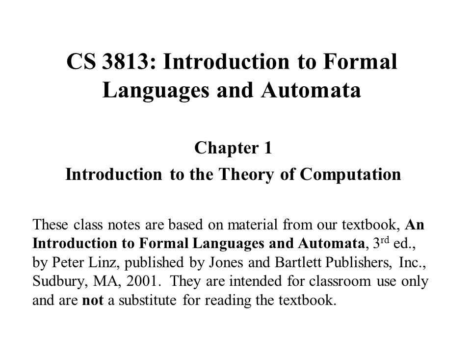 CS 3813: Introduction to Formal Languages and Automata - ppt video online  download