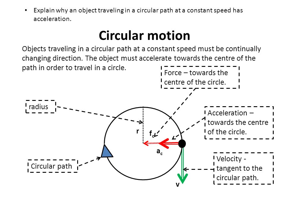 freedom Thirty software Explain why an object traveling in a circular path at a constant speed has  acceleration. Circular motion Objects traveling in a circular path at a  constant. - ppt download